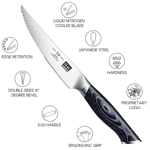 Acero japonés alta carbono SHAN ZU para bistec con filo estable
