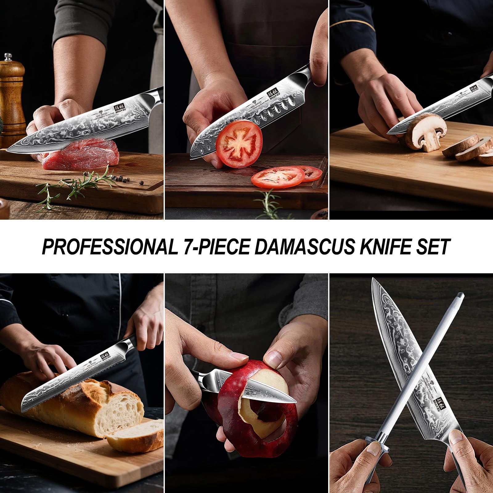 Bloque de cuchillos SHAN ZU que organiza la cocina con estilo.