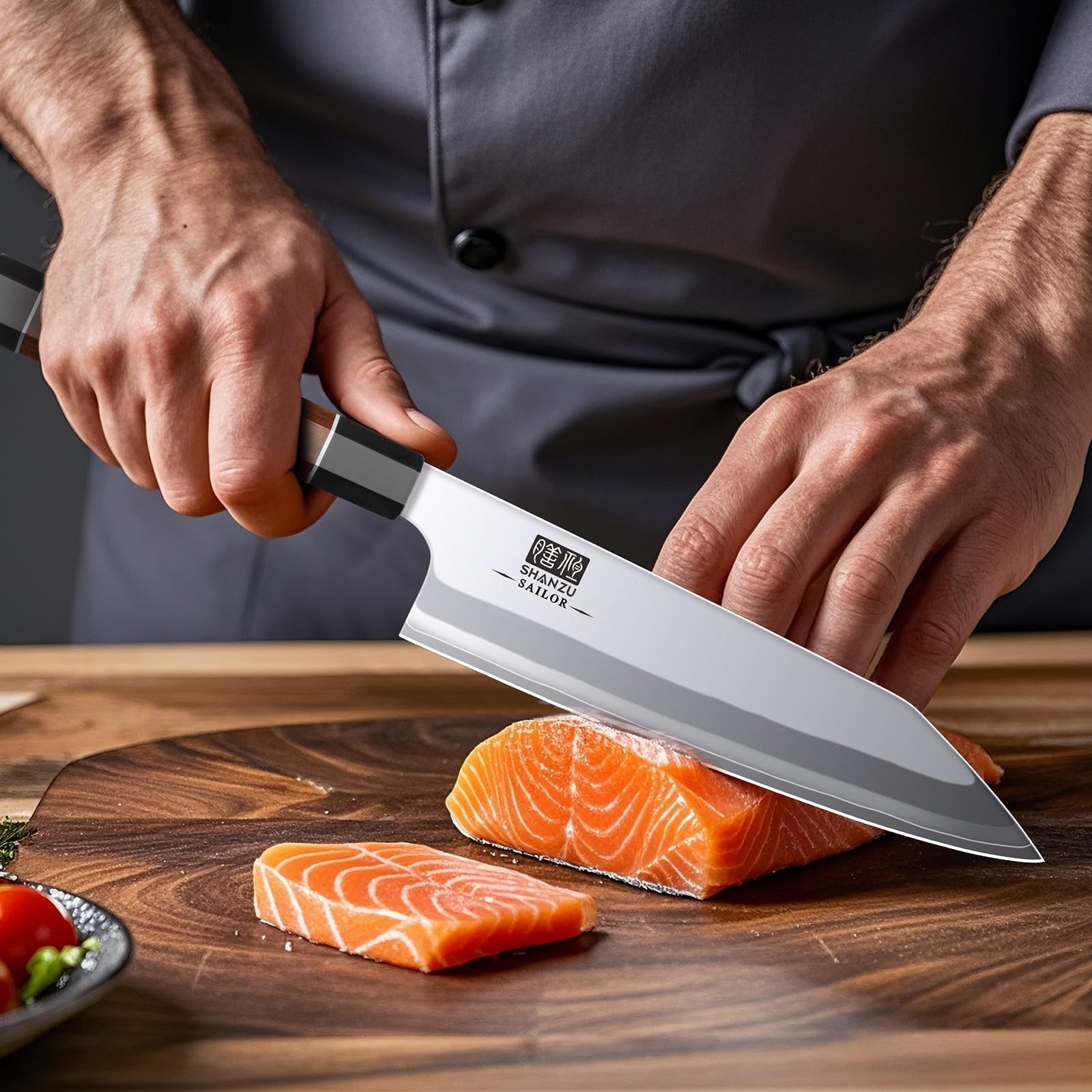 Cuchillo para sashimi SHAN ZU ofrece cortes suaves y consistentes.