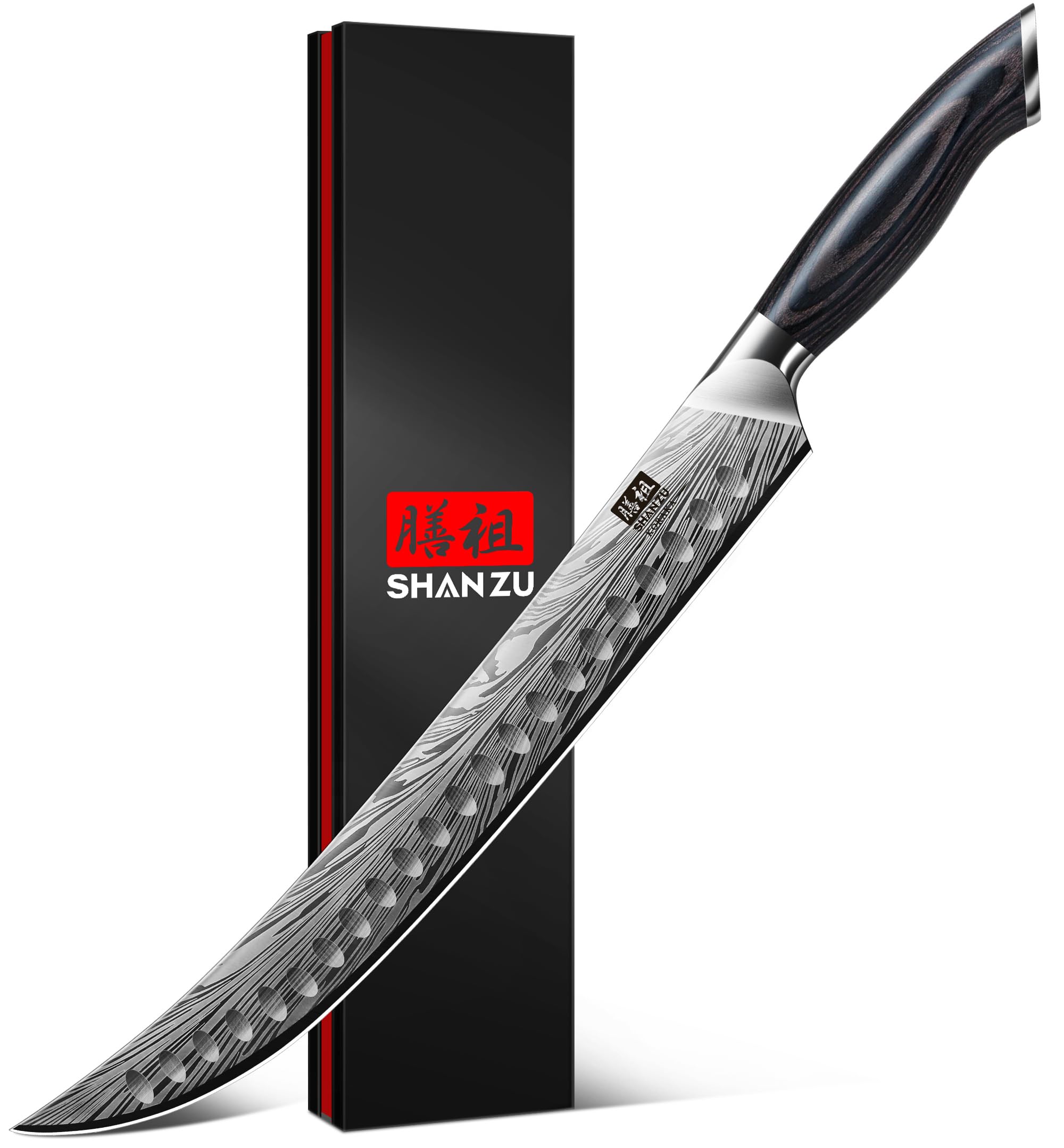 Cuchillo SHAN ZU para carne de 12 pulgadas con filo afilado para cortes precisos