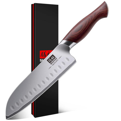 SHAN ZU cuchillo chef 7 pulgadas con hoja laminada para cortes precisos.