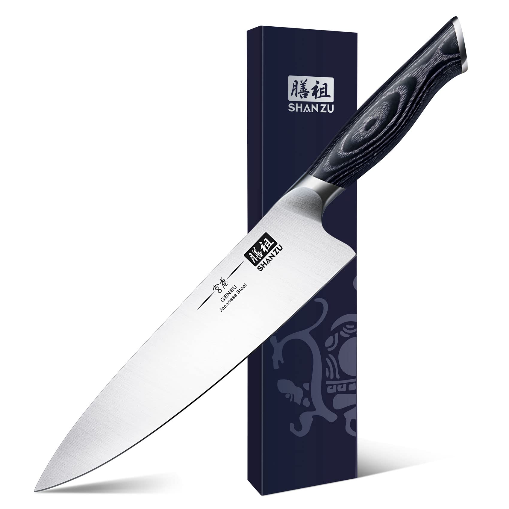 SHAN ZU cuchillo chef 8 pulgadas, hoja japonesa para cortes precisos en la cocina.