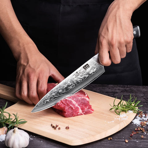 SHAN ZU Cuchillo de Chef 8 pulgadas, peso equilibrado para control en la cocina