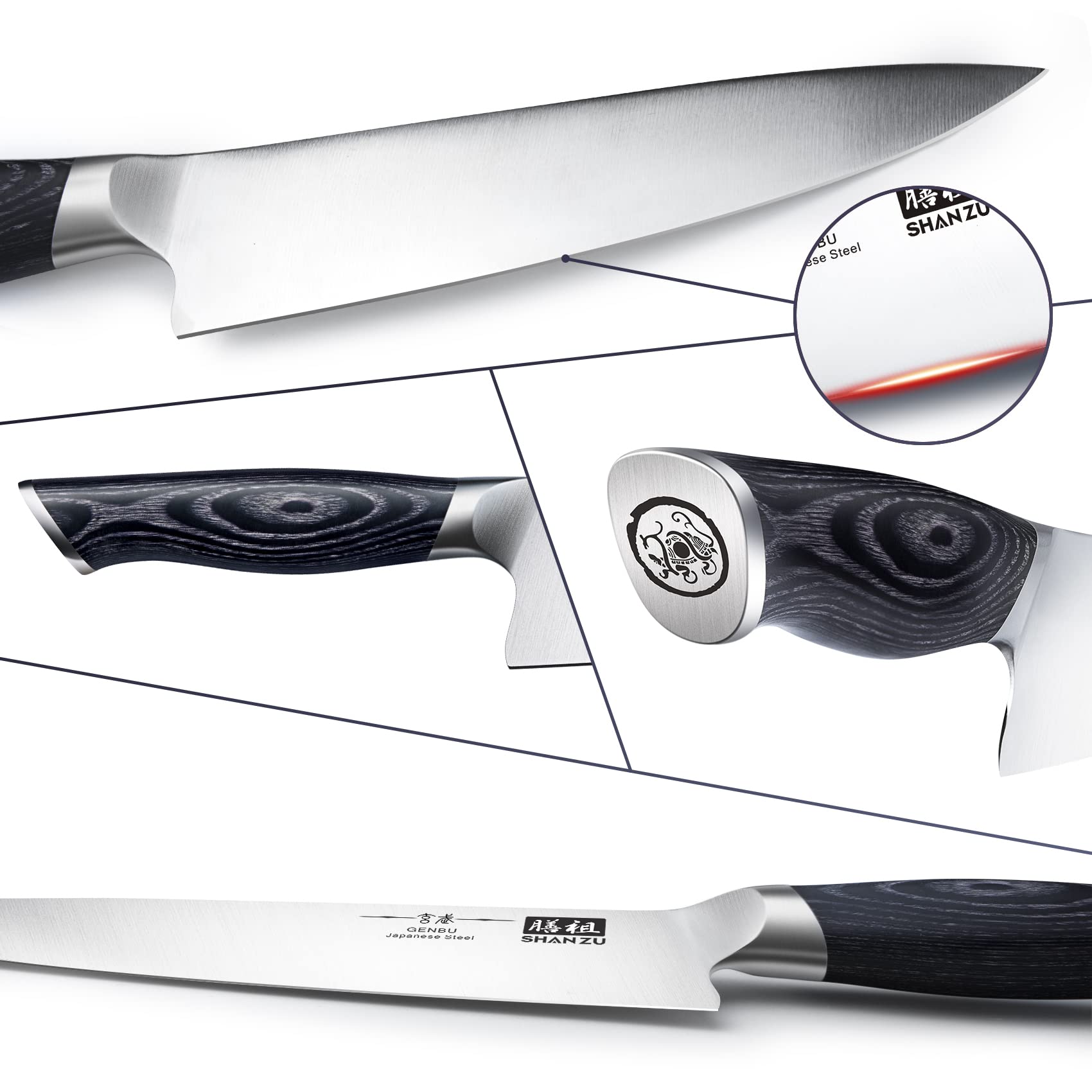 SHAN ZU cuchillo chef 8 pulgadas, perfecto para uso diario en la cocina.