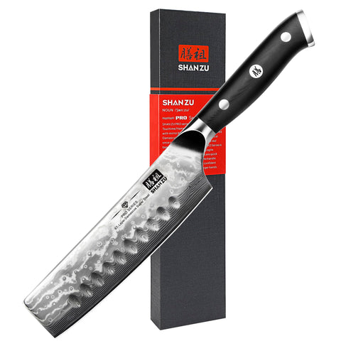 SHAN ZU cuchillo chef con núcleo 10Cr15Mov y filo de alta precisión.
