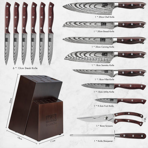 SHAN ZU cuchillo chef en mano para cortes precisos.