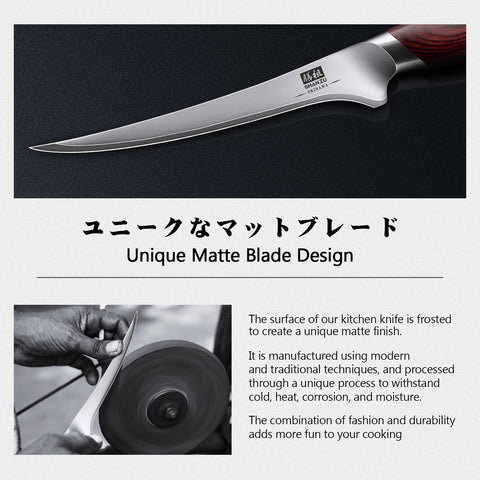 SHAN ZU cuchillo filetear 7'' ideal para pescado y fileteado suave