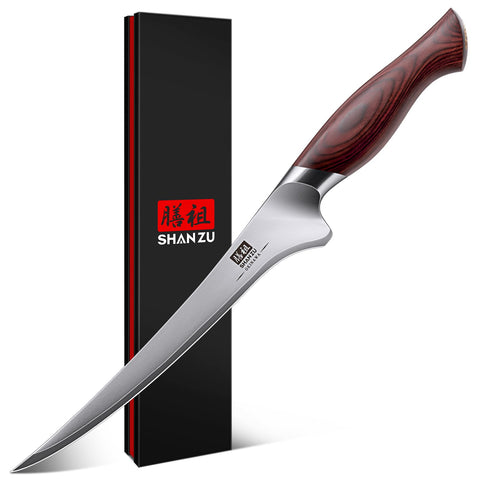 SHAN ZU cuchillo filetear 7'' con hoja flexible para cortes finos