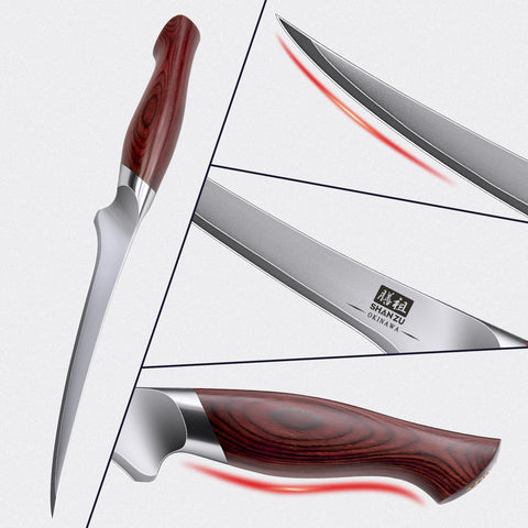 SHAN ZU cuchillo filetear 7'' material duradero para larga vida útil