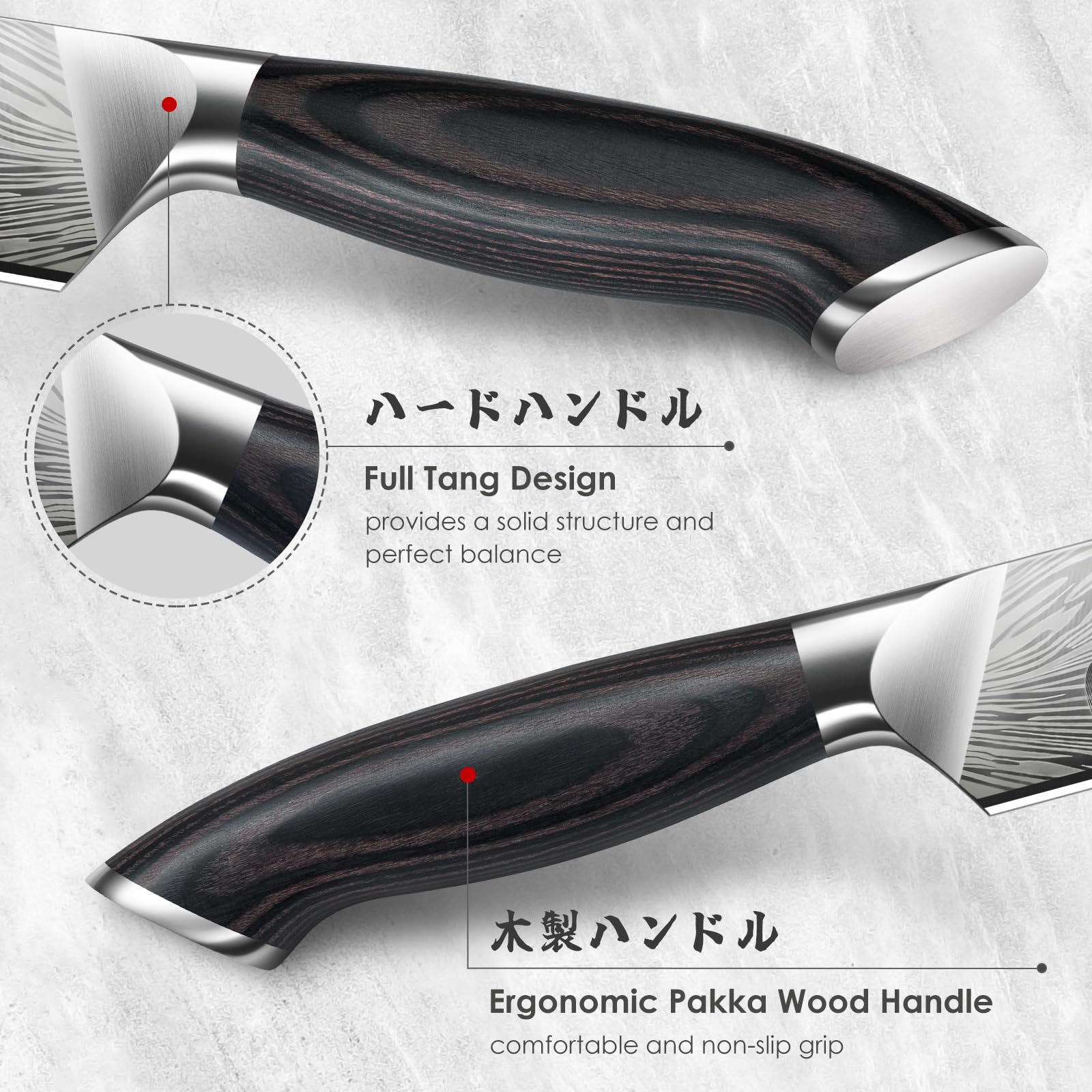 SHAN ZU cuchillo con grabado láser profesional en hoja para aspecto moderno.