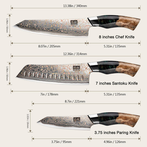 SHAN ZU cuchillo núcleo japonés 10Cr15Mov, filo estable para uso diario.