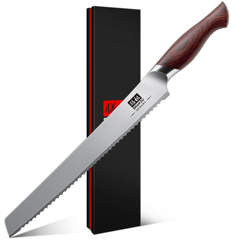 Cuchillo SHAN ZU para pan de 10 pulgadas con filo ultra afilado.