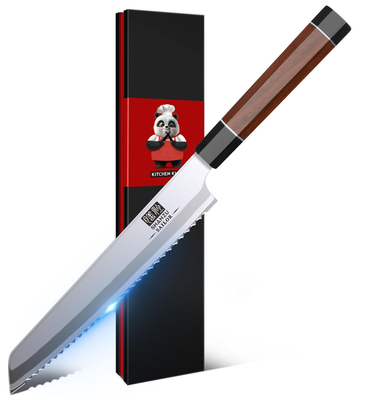 Cuchillo SHAN ZU para pan japonés de 8 pulgadas con filo estable.