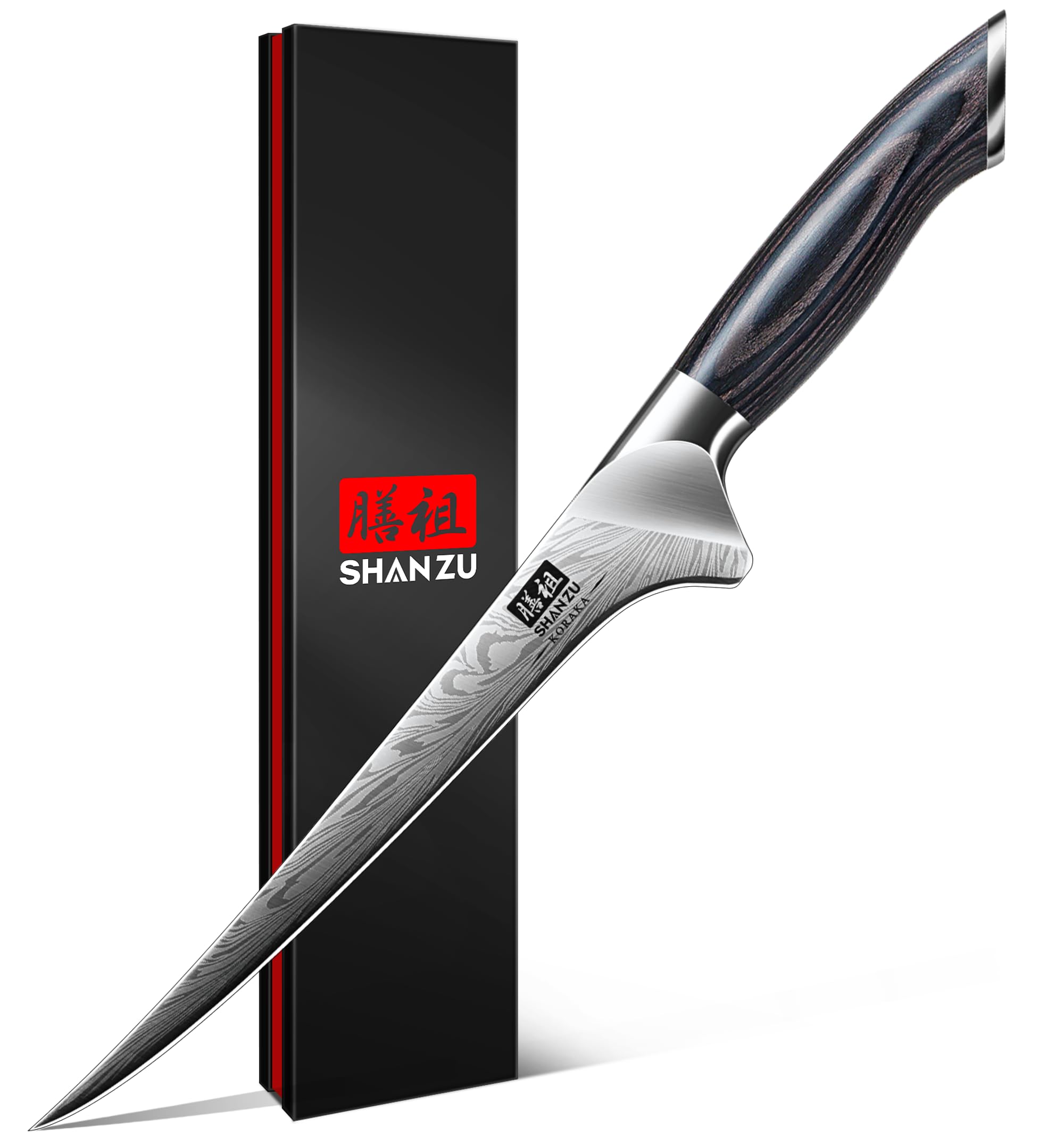SHAN ZU Cuchillo para filetear pez 7 pulgadas ideal para fileteado limpio de pescado
