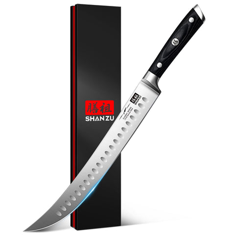 SHAN ZU cuchillo rebanar 12 pulgadas, hoja afilada para cortes precisos