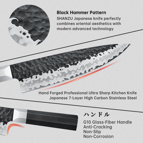 SHAN ZU cuchillo santoku de 7 pulgadas ideal para picar verduras y carne.
