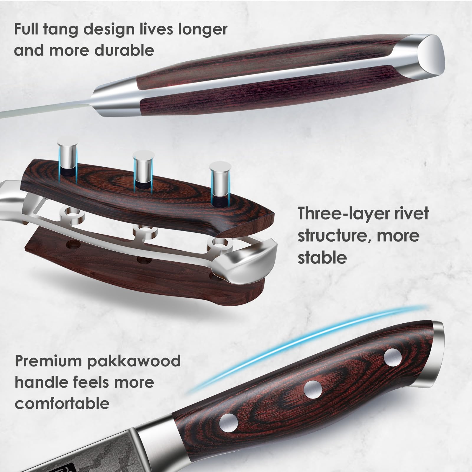 Cuchillo filetear SHAN ZU, manejo ligero para cortes finos.