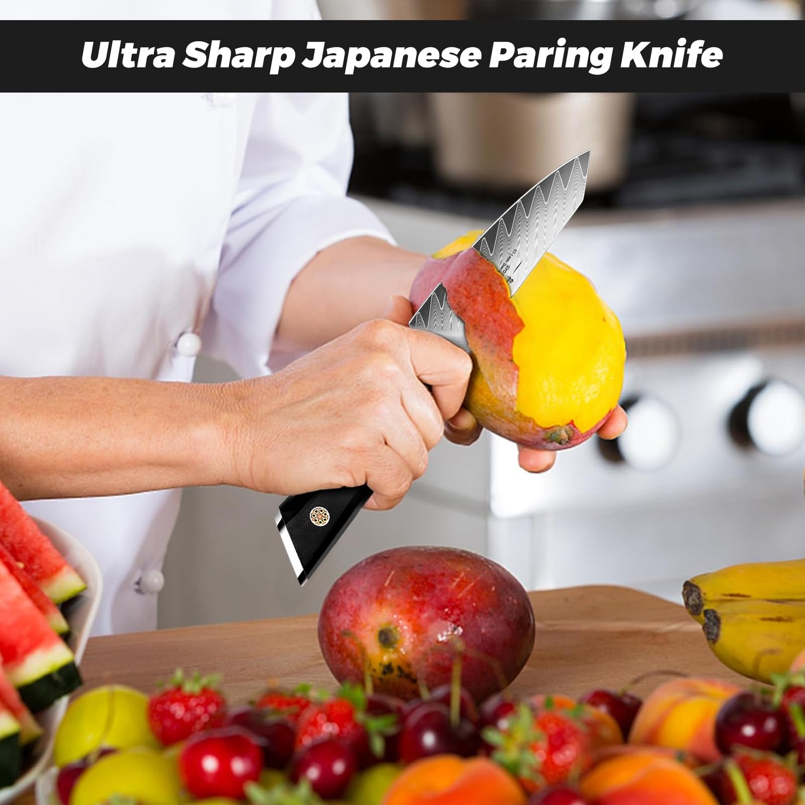 SHAN ZU Cuchillo con mango G10 ergonómico para un agarre cómodo y seguro