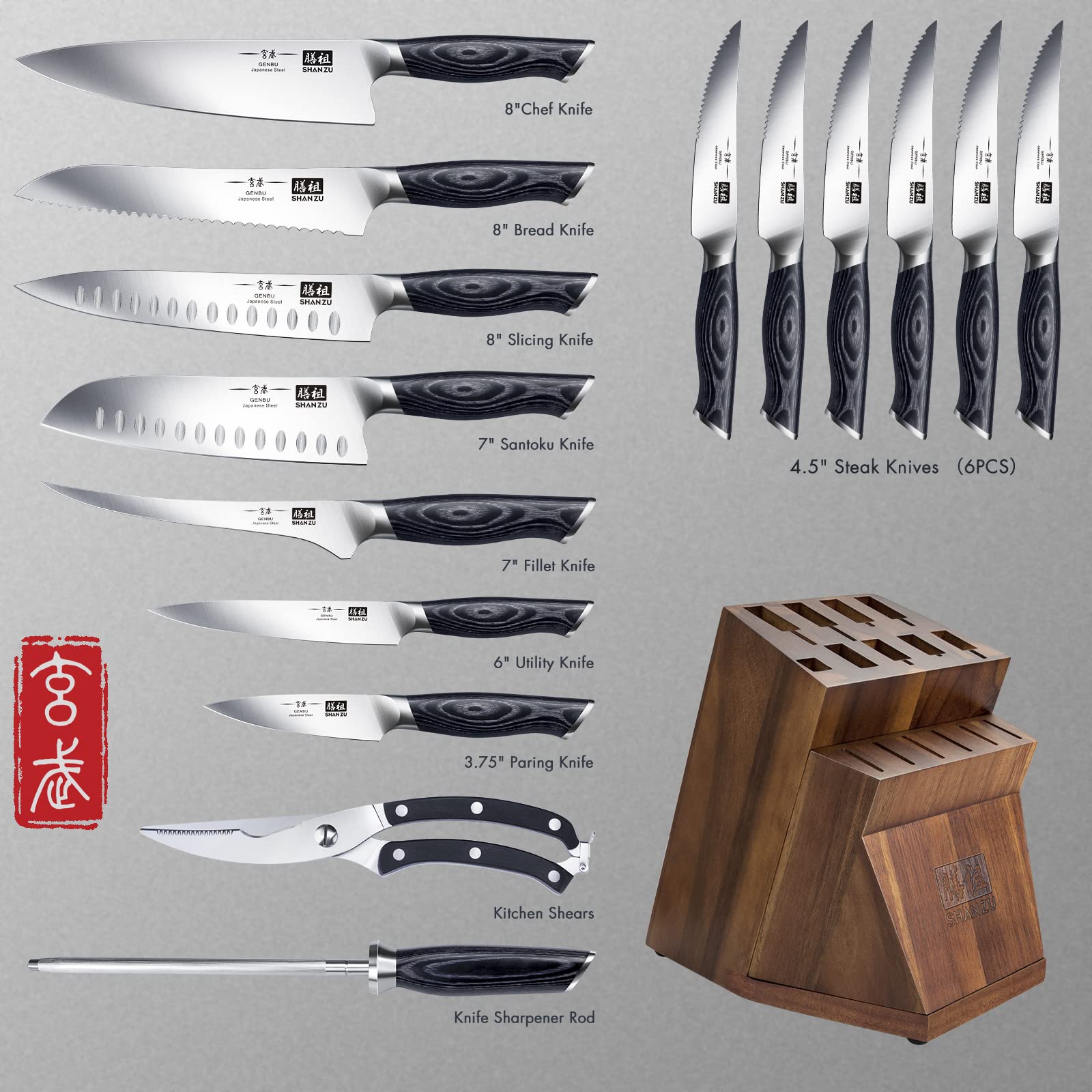 SHAN ZU Genbu: cuchillo chef ergonómico para cortes precisos y cómodos