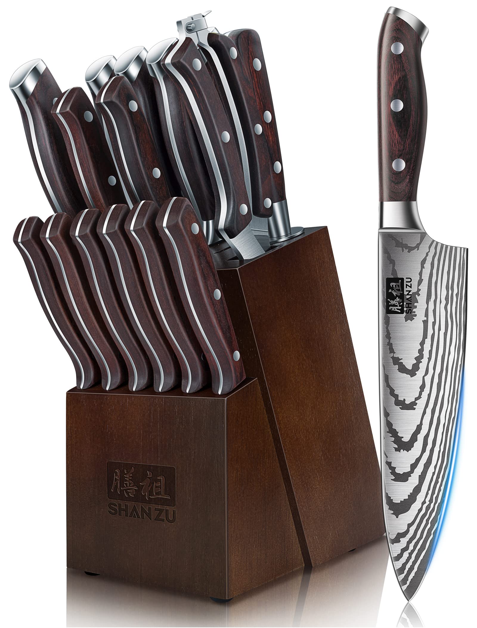 SHAN ZU bloque de cuchillos: almacenamiento seguro para la cocina.
