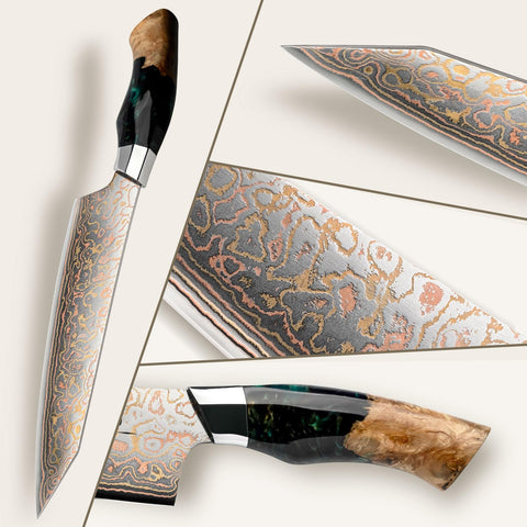 Mango de arce ergonómico para agarre cómodo durante la cocina.