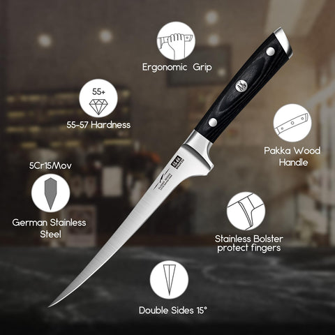 SHAN ZU Mango ergonómico con tres remaches para mayor control.