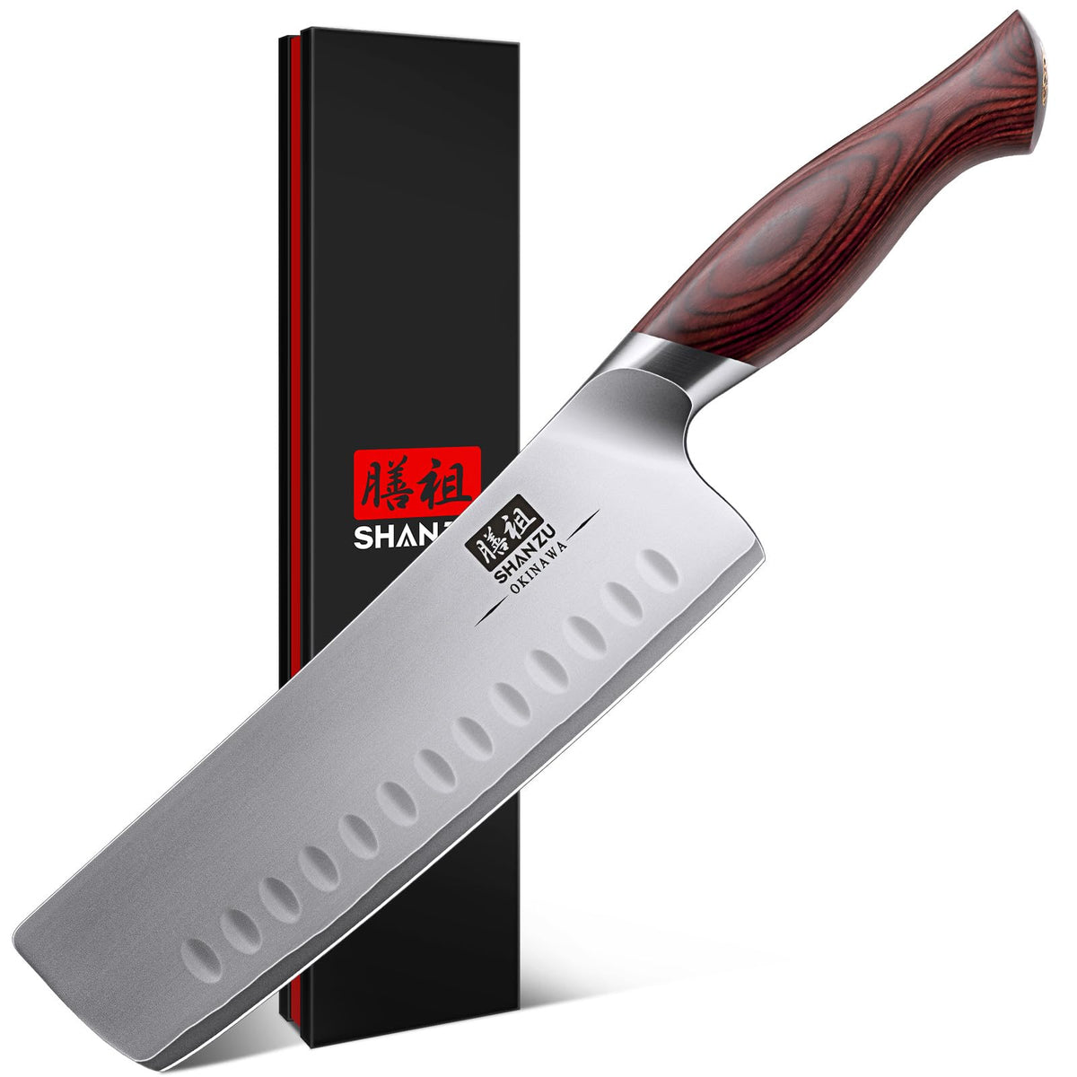 SHAN ZU Nakiri de 7 pulgadas para verduras, cortes precisos.