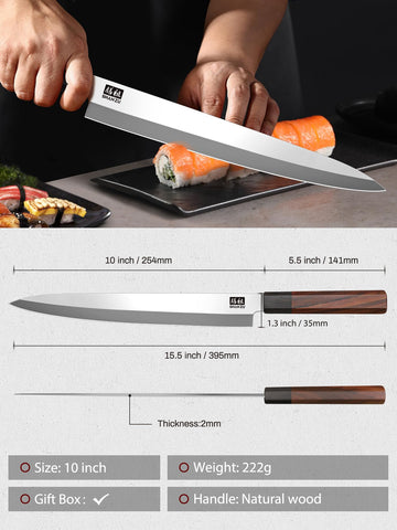Navaja SHAN ZU sashimi multifuncional para uso versátil.