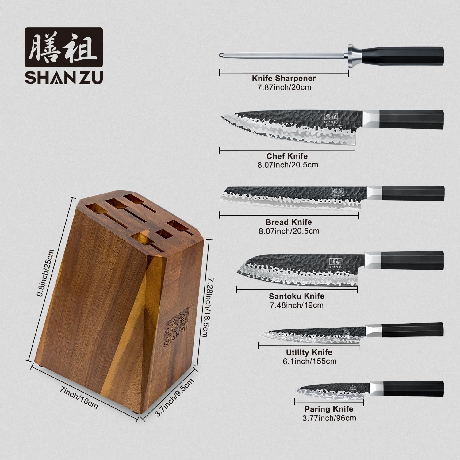 SHAN ZU cuchillo pan de 8 pulgadas para rebanadas limpias y uniformes.