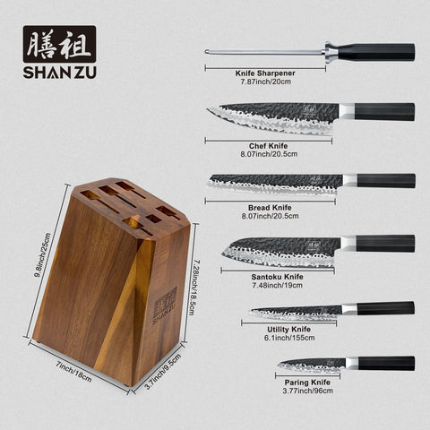 SHAN ZU cuchillo pan de 8 pulgadas para rebanadas limpias y uniformes.