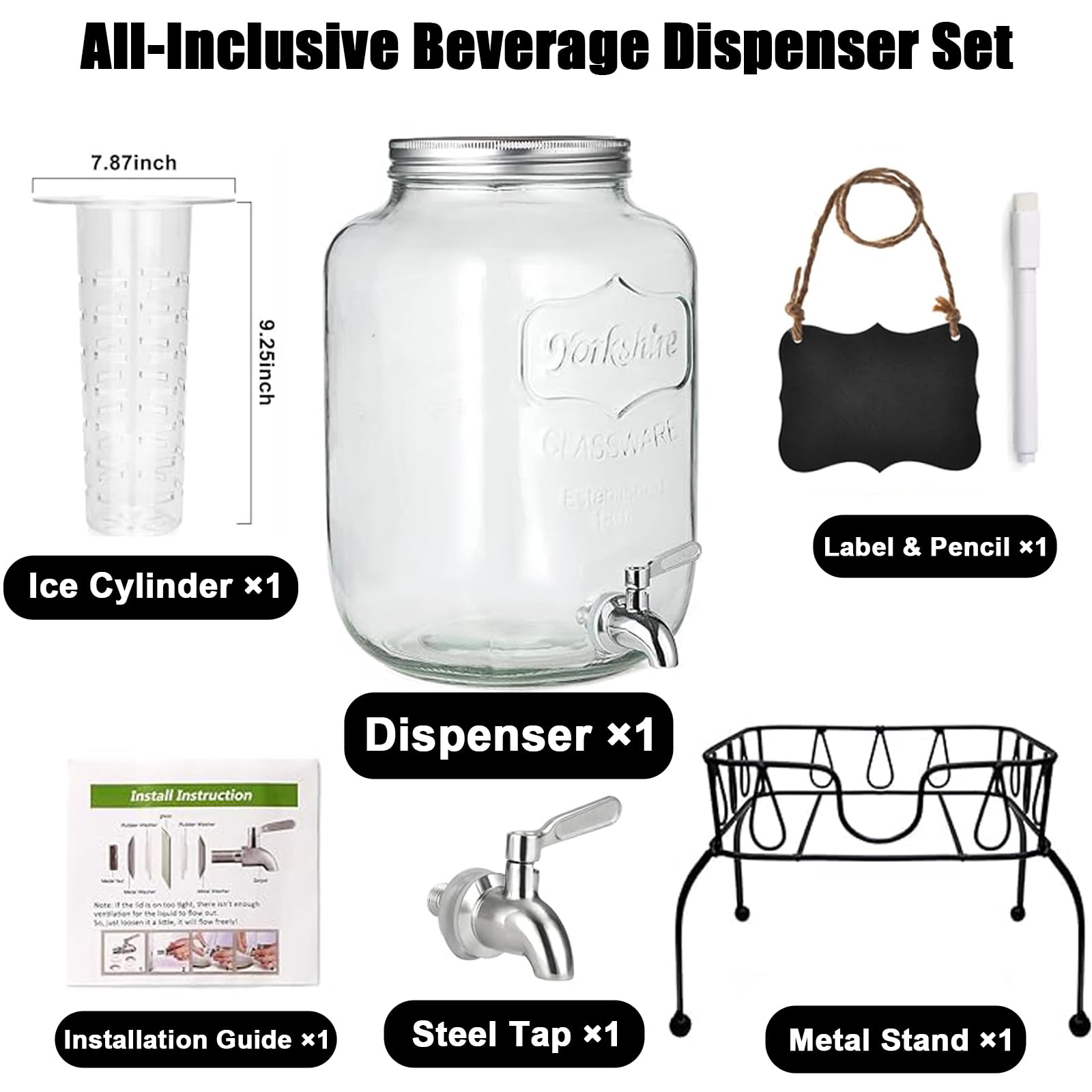 dispensador versátil para fiestas con gran capacidad de 2 galones.