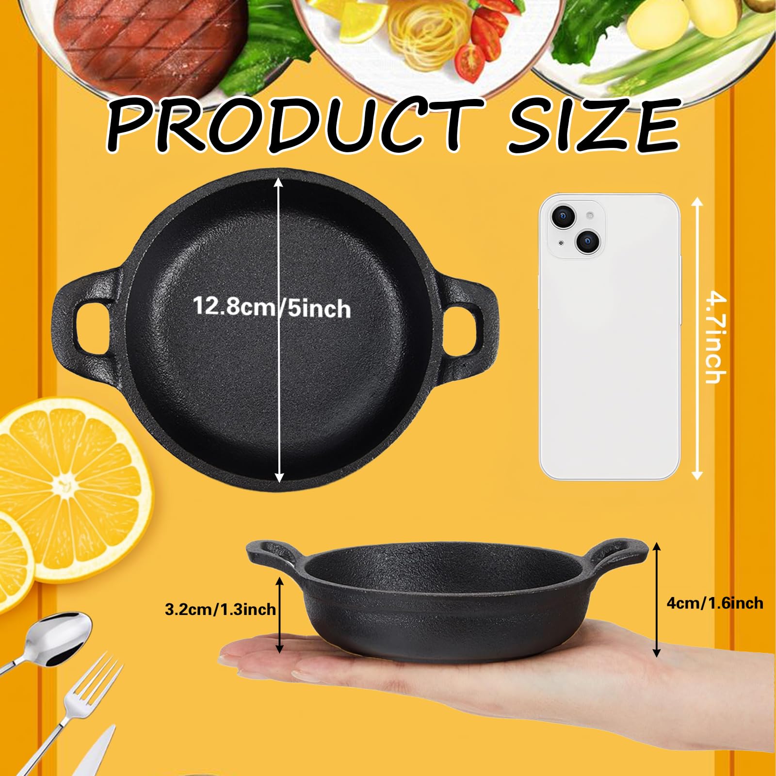 SHANDERBAR mini sartenes acabado mate negro para cocina diaria