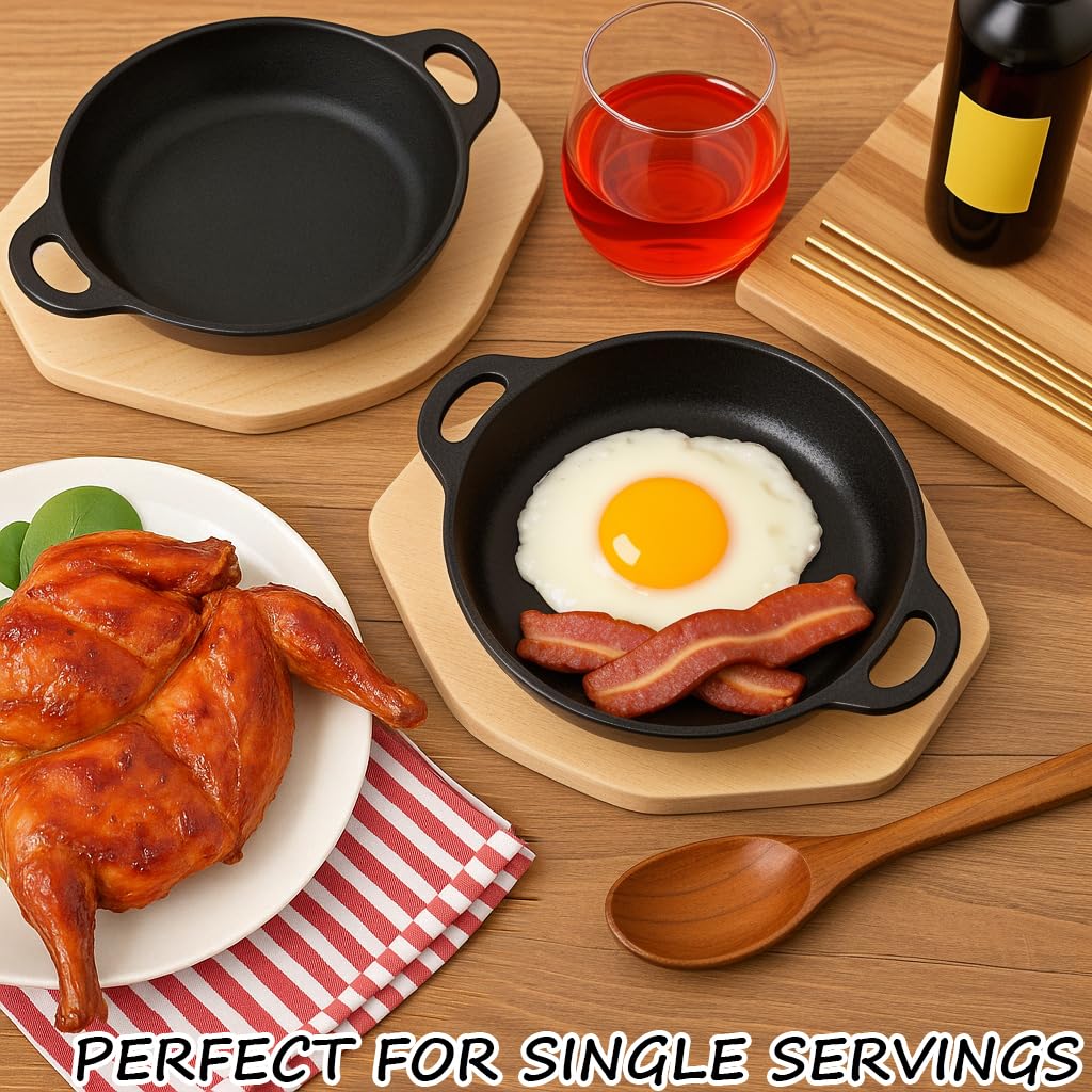 SHANDERBAR mini sartenes superficie antiadherente para cocinar con menos aceite