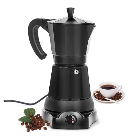 SHANGSKY cafetera moka 6 tazas vista frontal para espresso rápido en casa