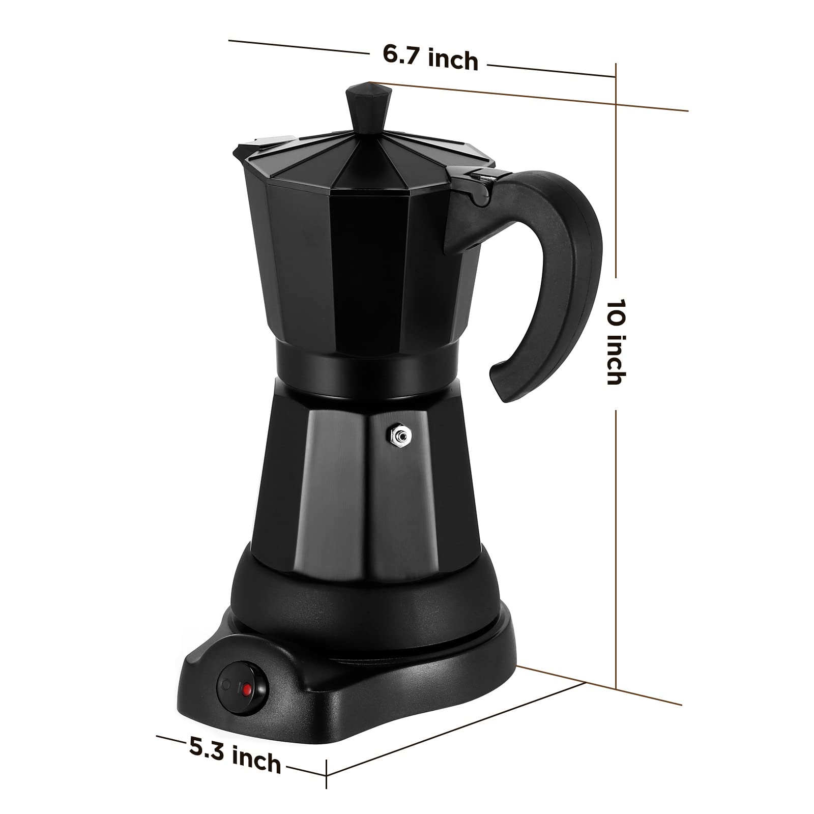 SHANGSKY cafetera moka 6 tazas salida de vapor con seguridad para un manejo seguro