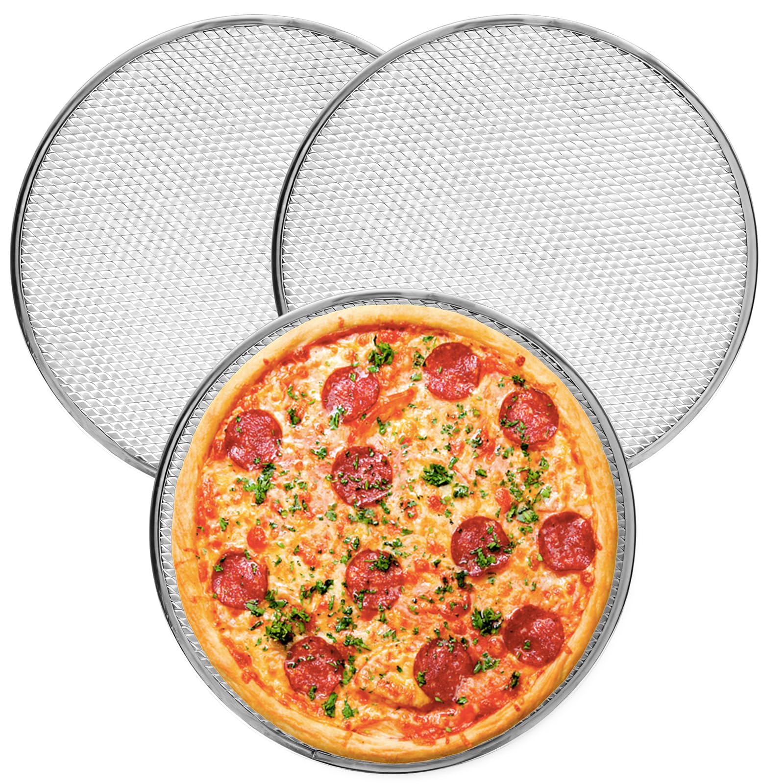 Shanshanshop bandeja para pizza de 12 pulgadas con rejilla para crujiente uniforme.