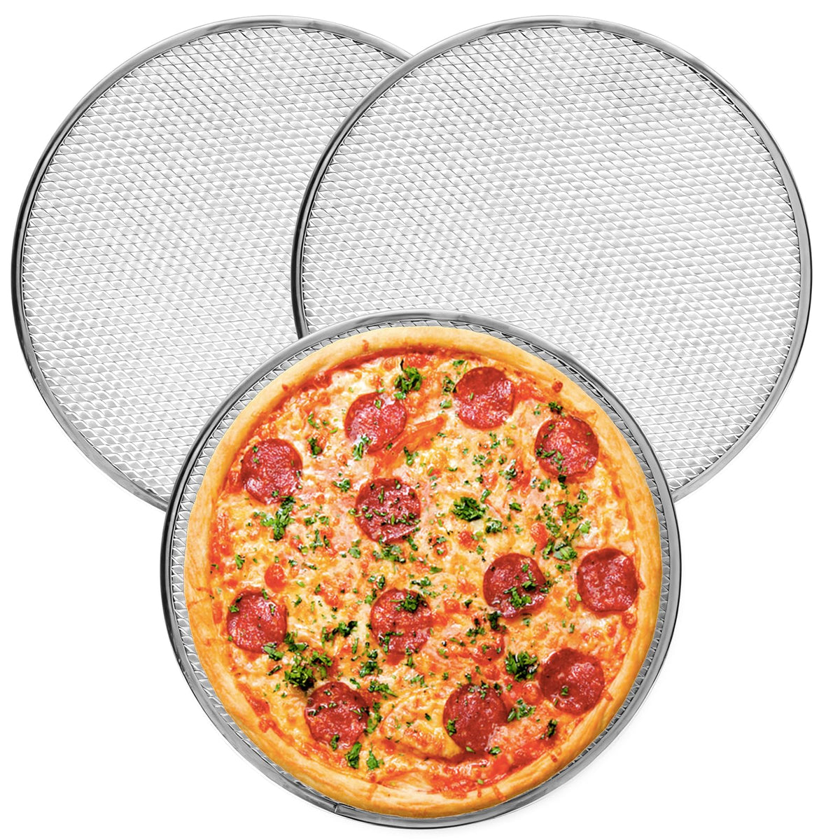 Shanshanshop bandeja para pizza de 12 pulgadas con rejilla para crujiente uniforme.