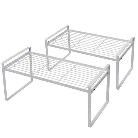 Estante doble de Shantton para gabinete, ideal para organizar botellas y utensilios.