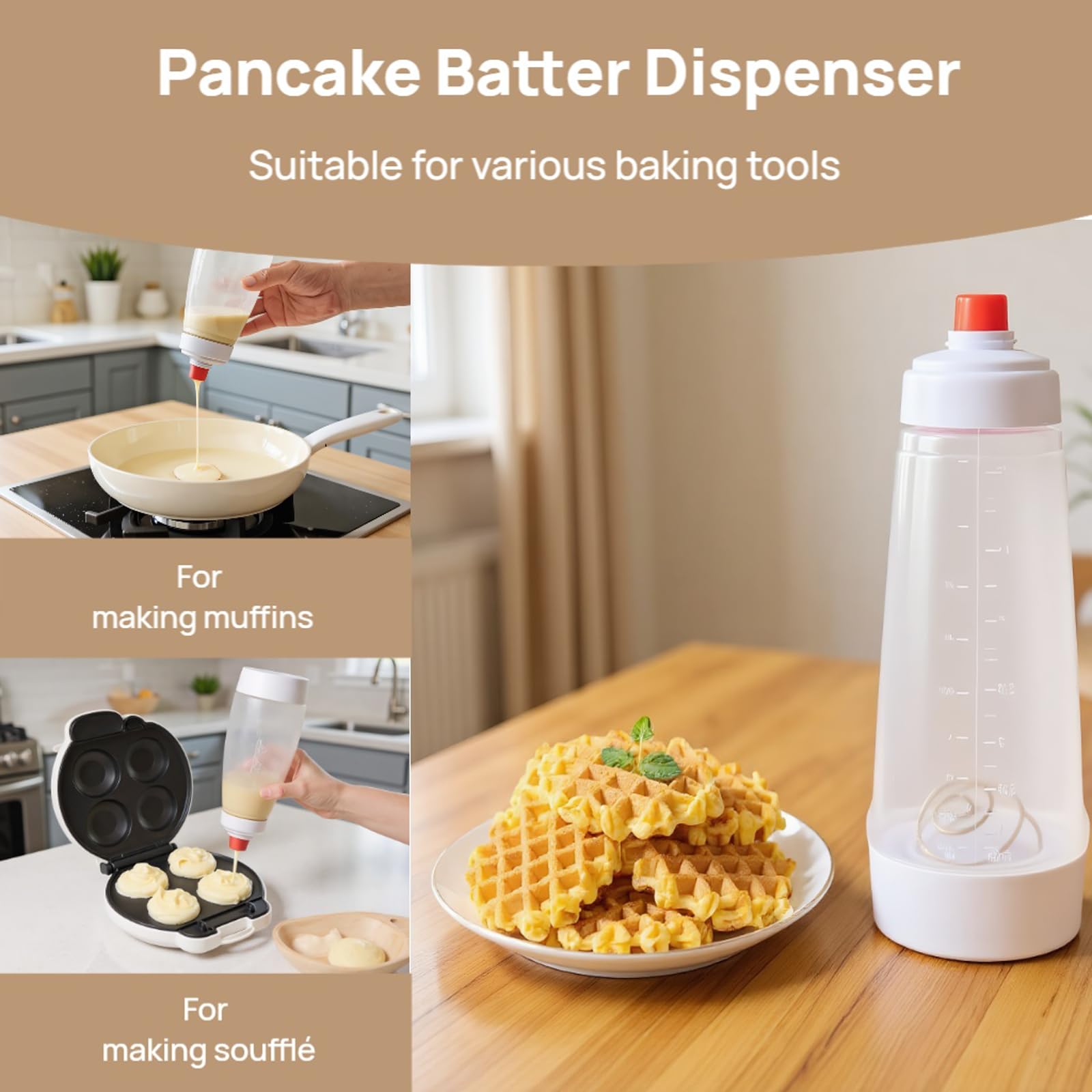 SHANXUMC utensilio multiusos para panqueques, crepes y muffins