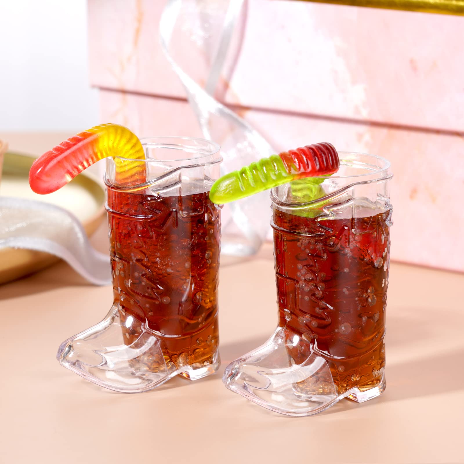 SHAOQINLIN juego de 30 vasos, diseño bota vaquera para grandes reuniones.
