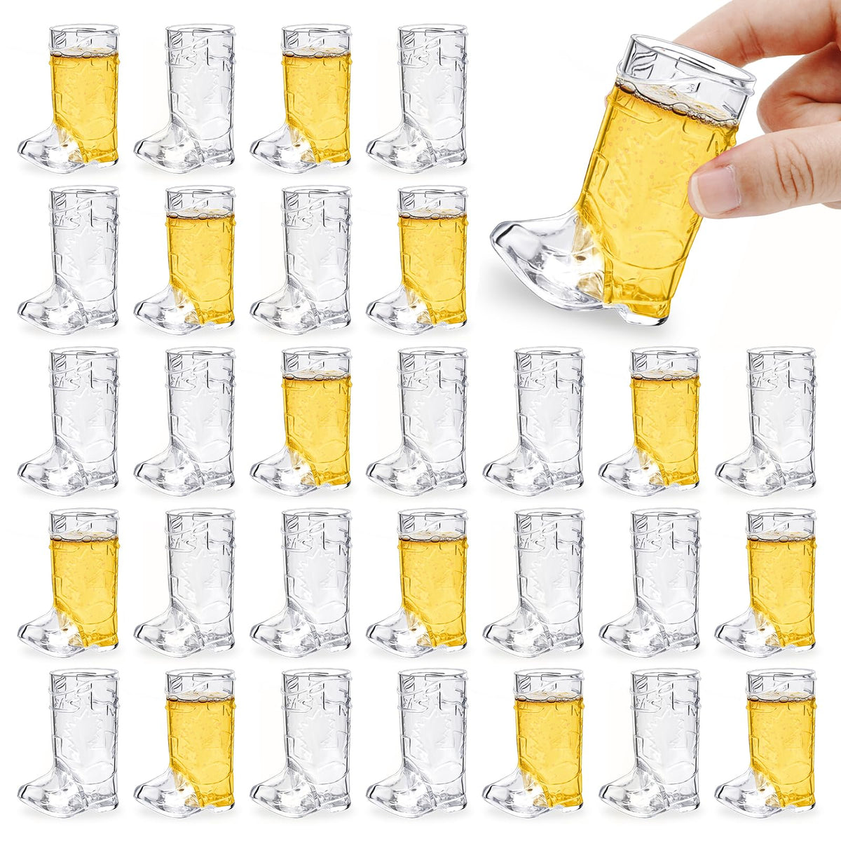 SHAOQINLIN vaso chupito bota vaquera transparente, ideal para brindar en fiestas temáticas.