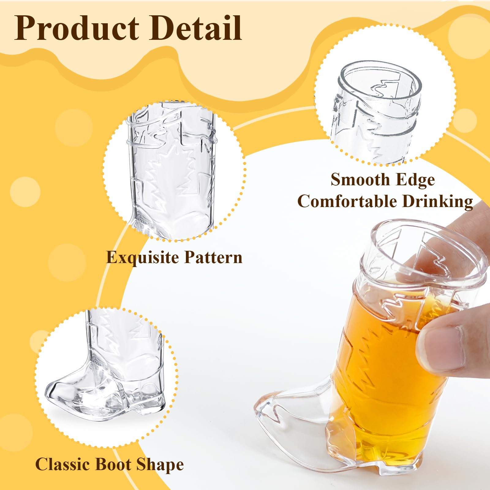 SHAOQINLIN vaso plástico bota vaquera claro, diseño llamativo para eventos.