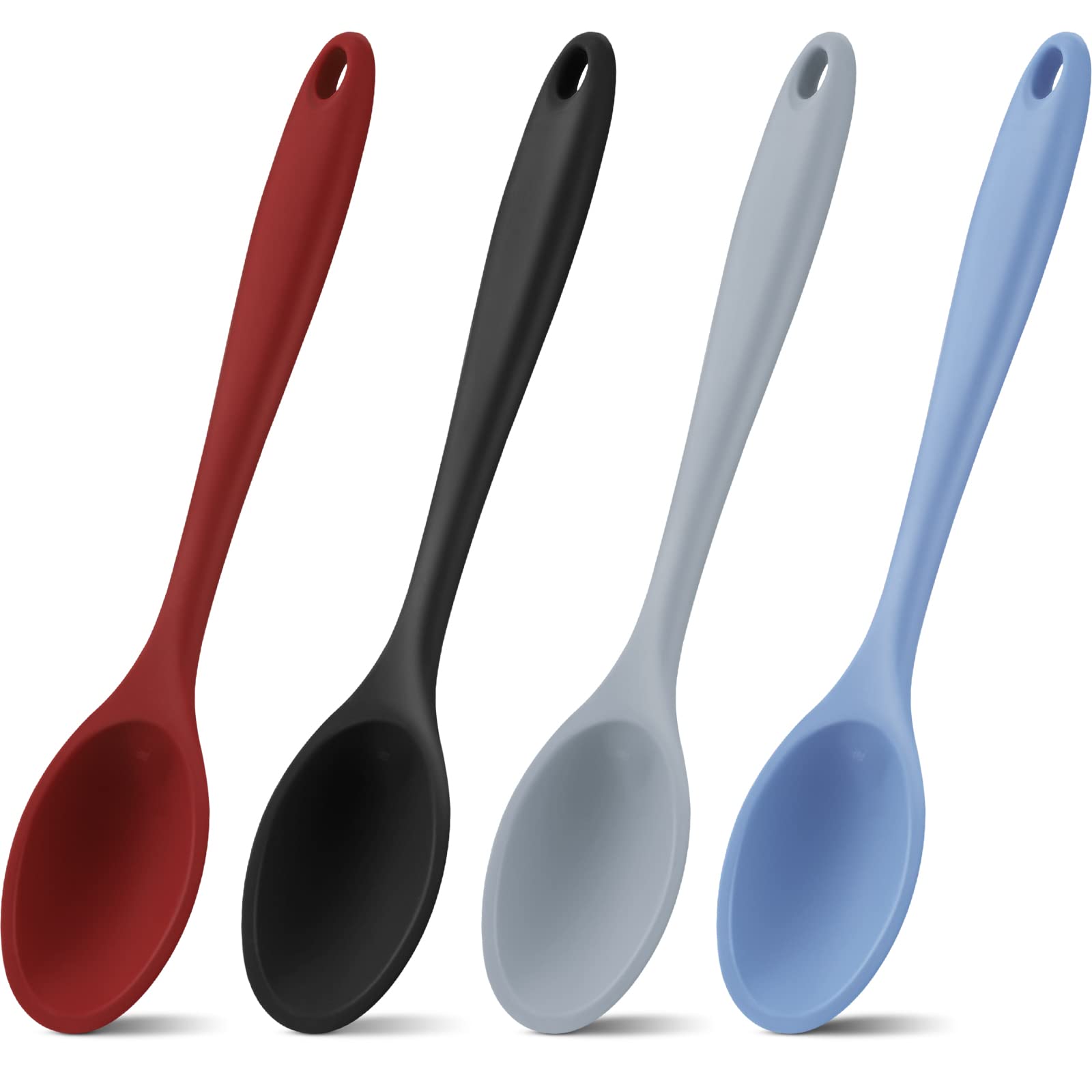 Shappy cucharas de silicona para cocina, 10,6 pulgadas, ideal para mezclar sin salpicaduras.