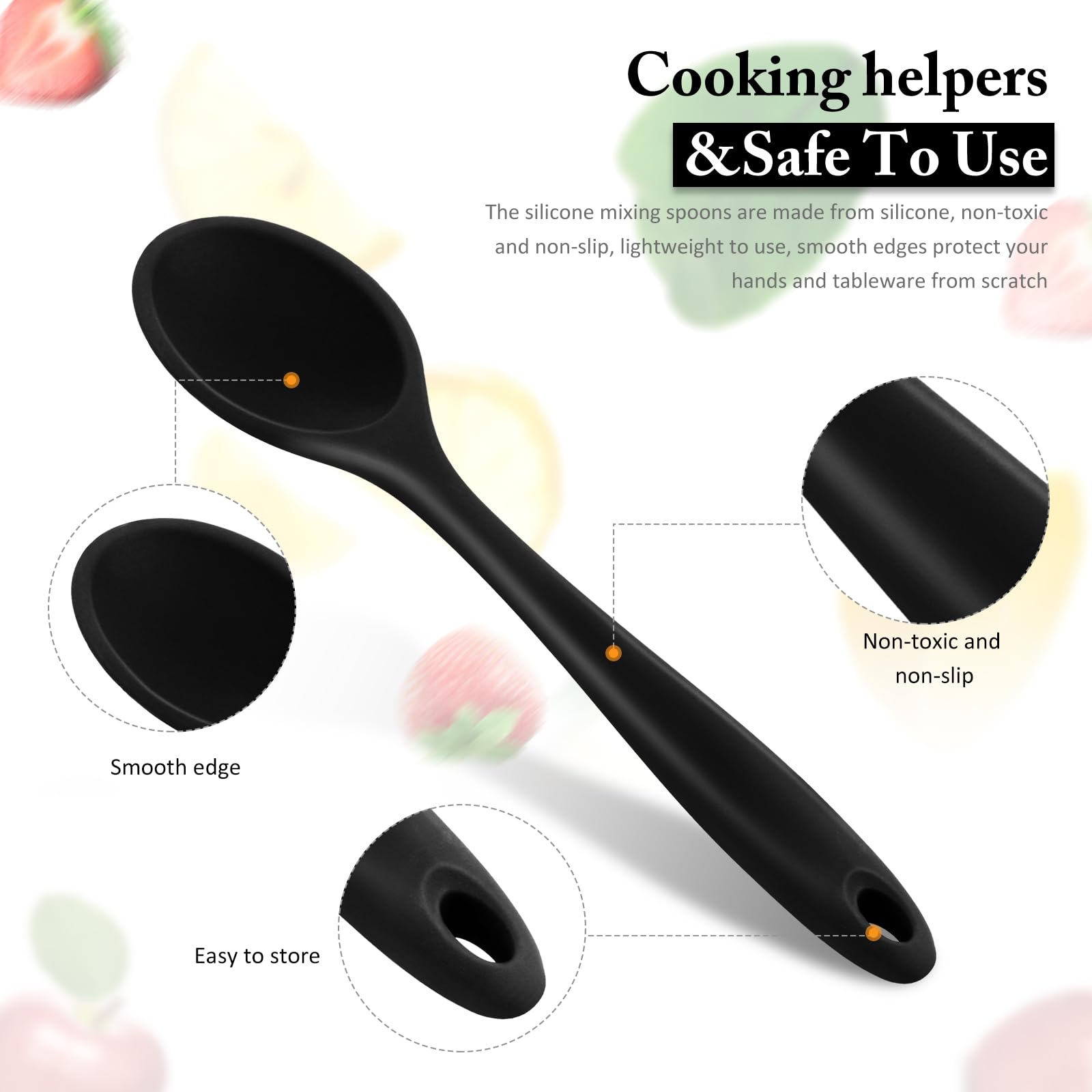Cucharas Shappy resistentes al calor para cocinar sin deformarse.