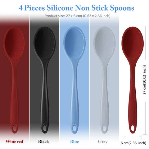 Shappy cucharas silicona color azul, aptas para batir y mover sin rayar ollas.