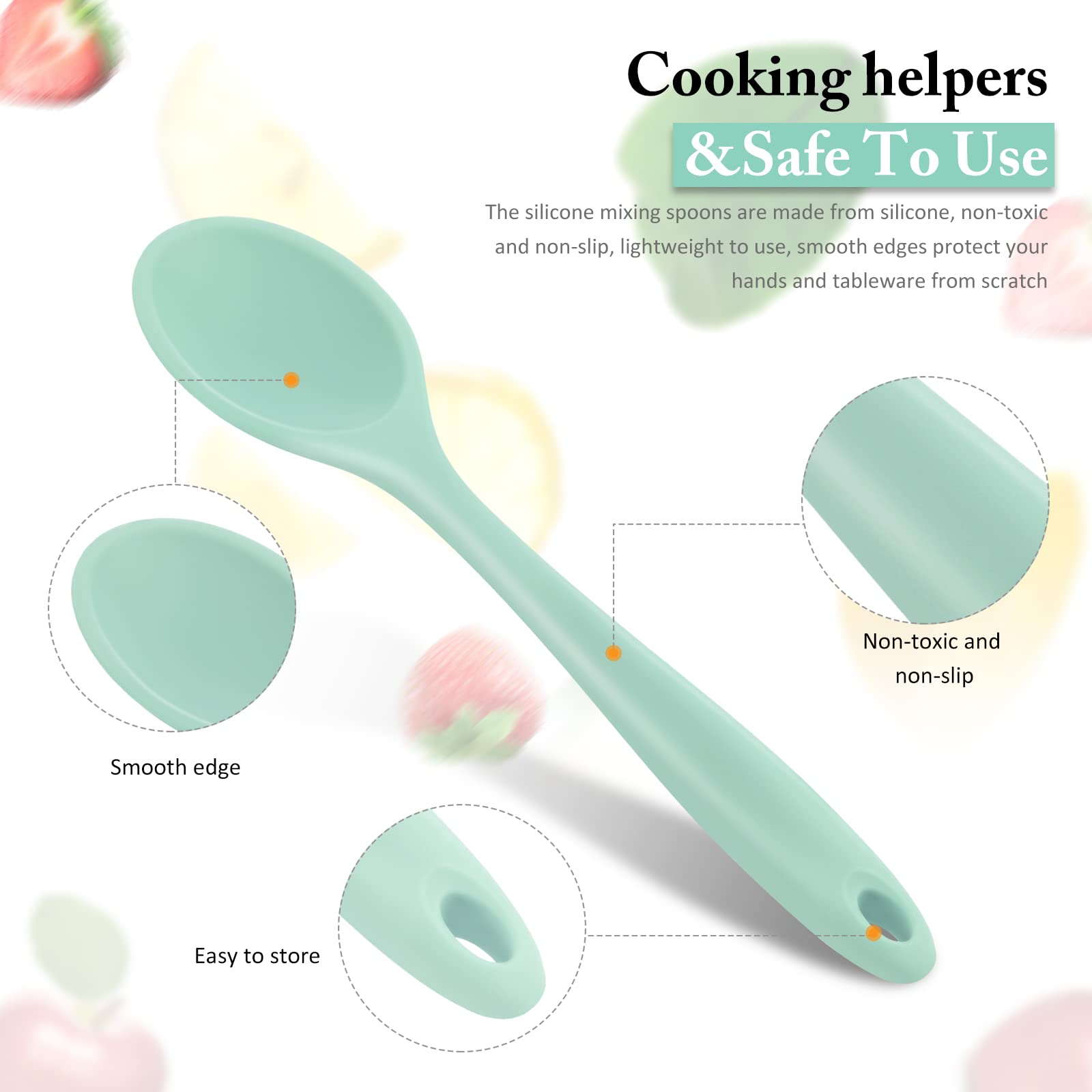 Uso multifuncional de las cucharas Shappy para mezclar ensaladas y salsas.