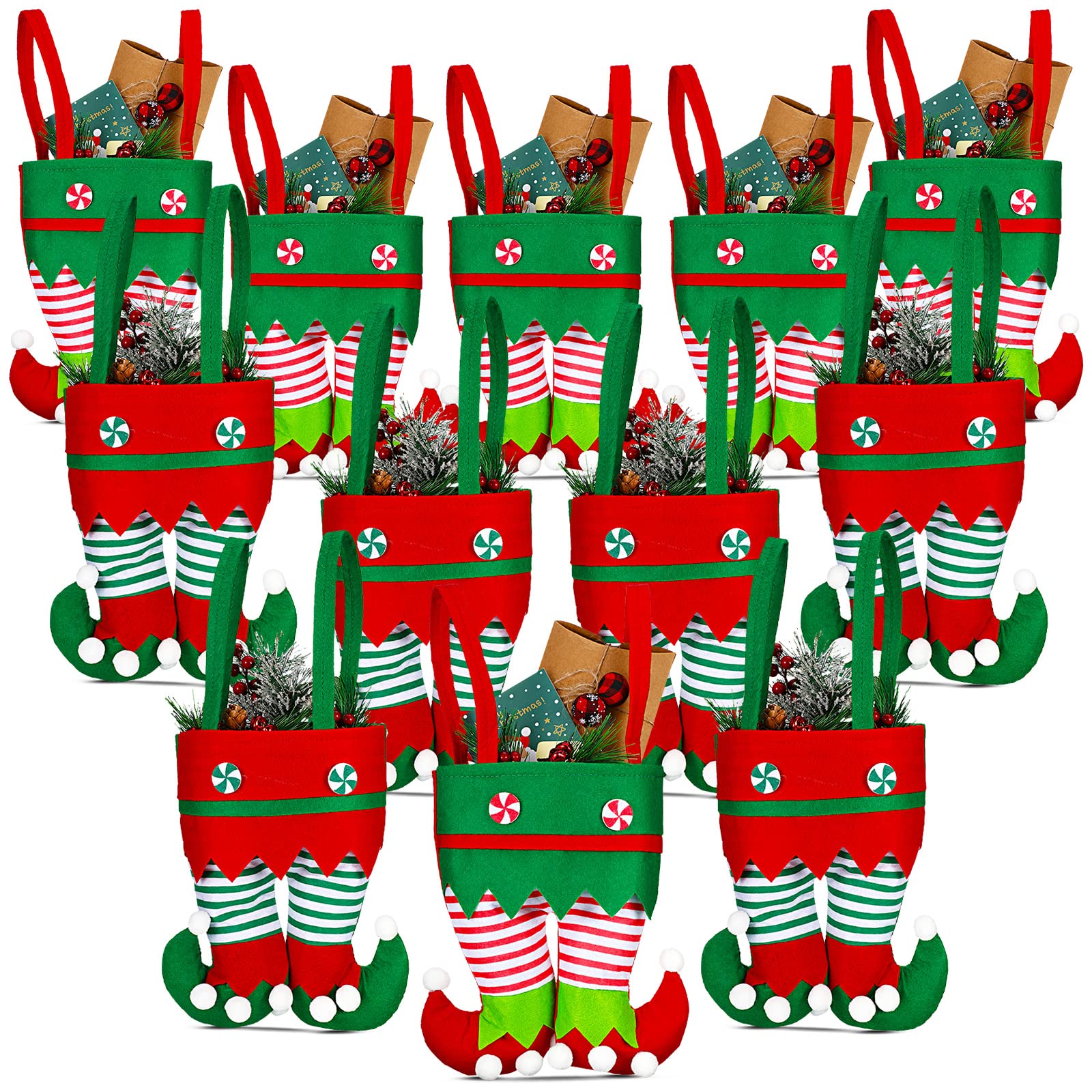 Shappy pantalones de Santa: bolsa de fieltro festiva para regalos navideños.