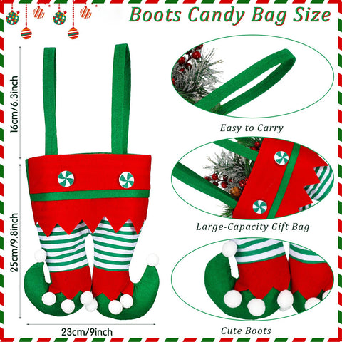 Shappy textura de fieltro suave en bolsas navideñas para regalos y decoración.