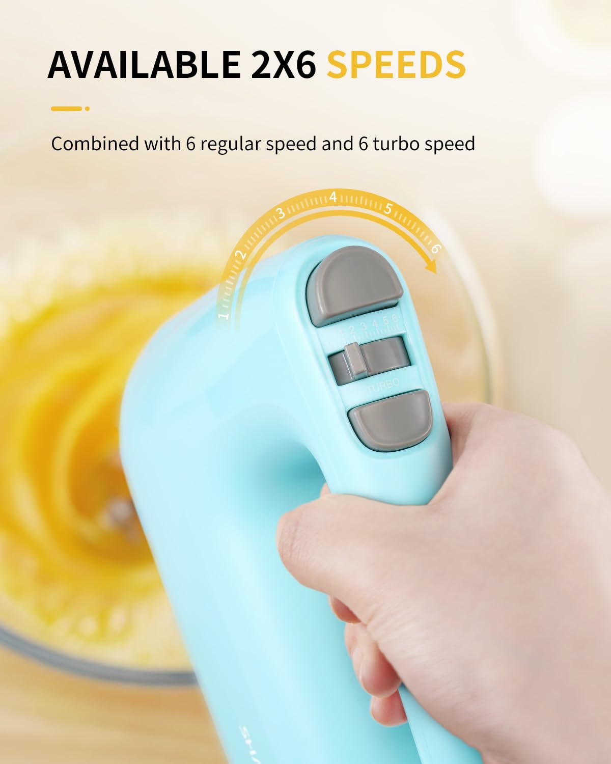 SHARDOR batidora con turbo para ingredientes duros y postres.