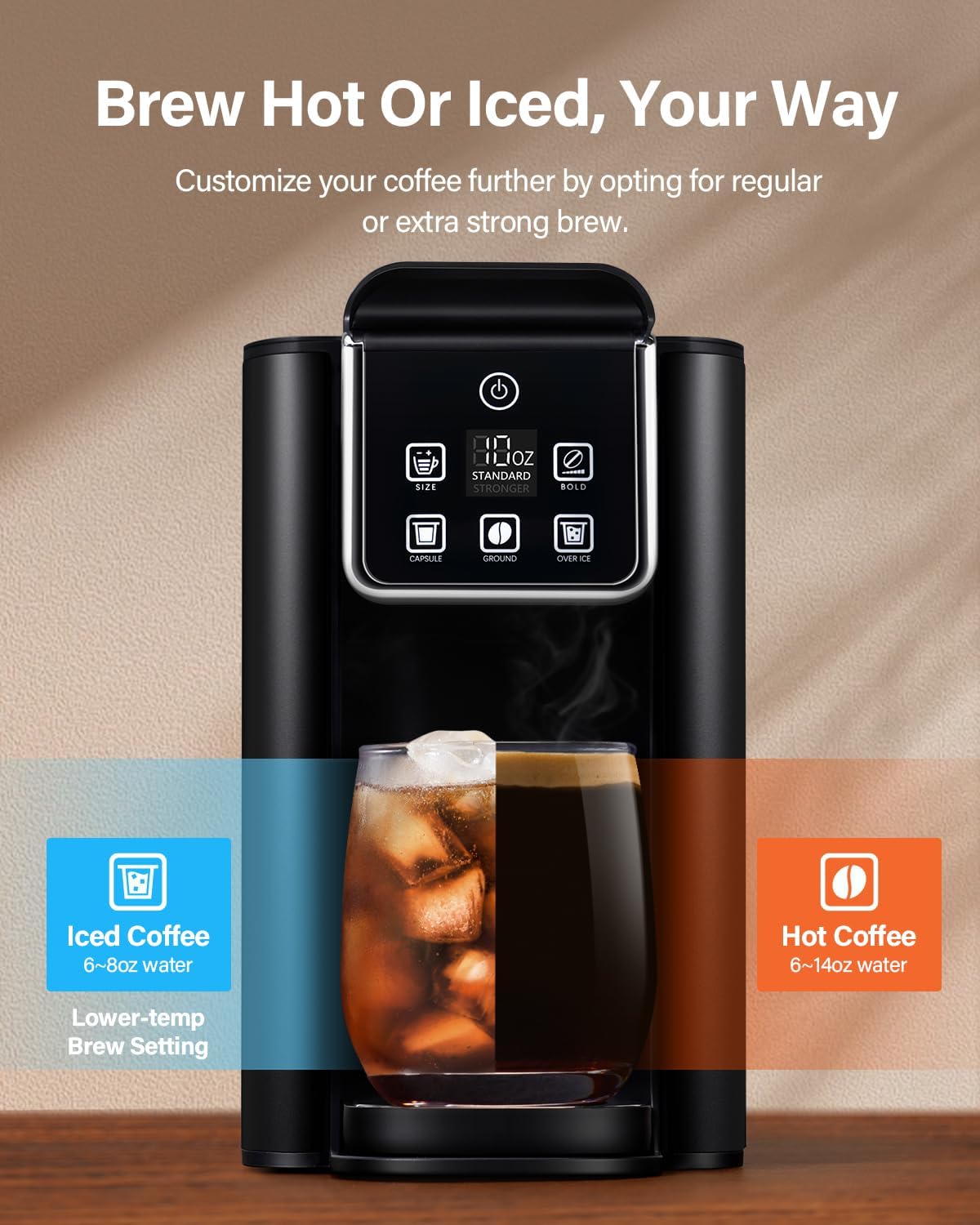 SHARDOR cafetera capacidad tanque 50oz, ideal para varias tazas